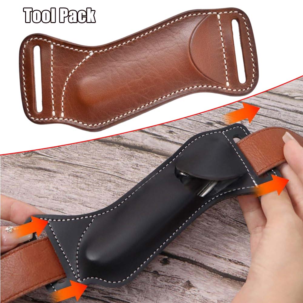 Leather Edc. Carry Pouch - Fodero Tattico per Coltello Pieghevole EDC,
