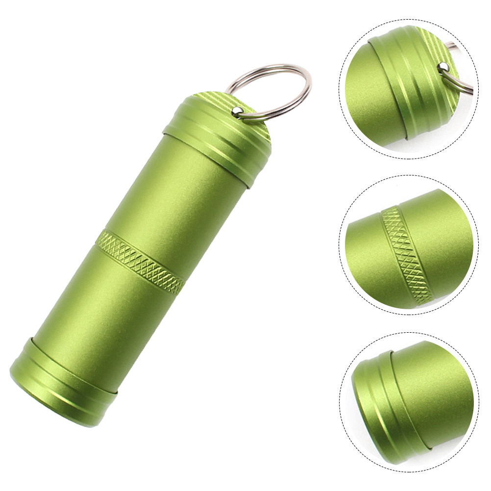 Pill Fob Capsule - 1 pezzo, portapillole impermeabile in lega