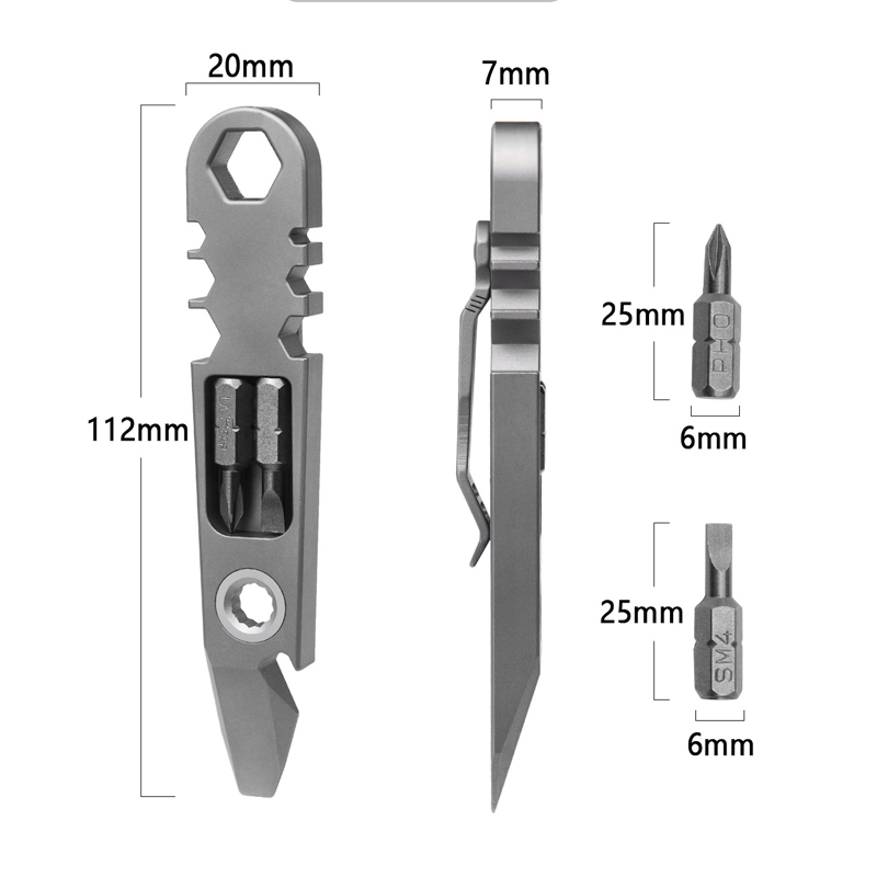 Titanium Pry Bar - Barra di leva multifunzionale portatile EDC