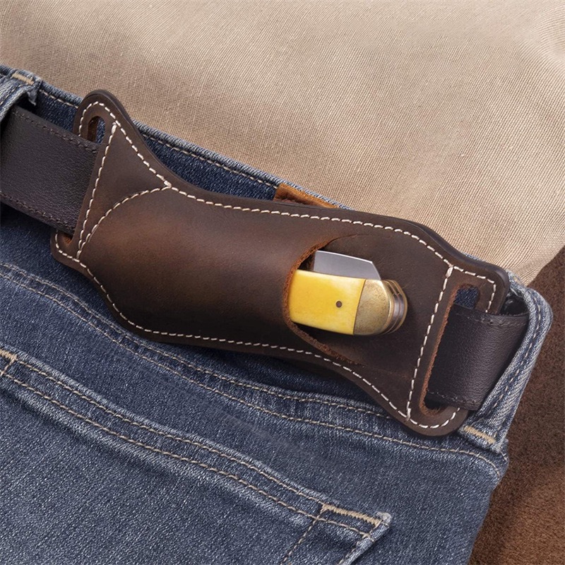Leather Edc. Carry Pouch - Fodero/Custodia per Coltello EDC in Vera