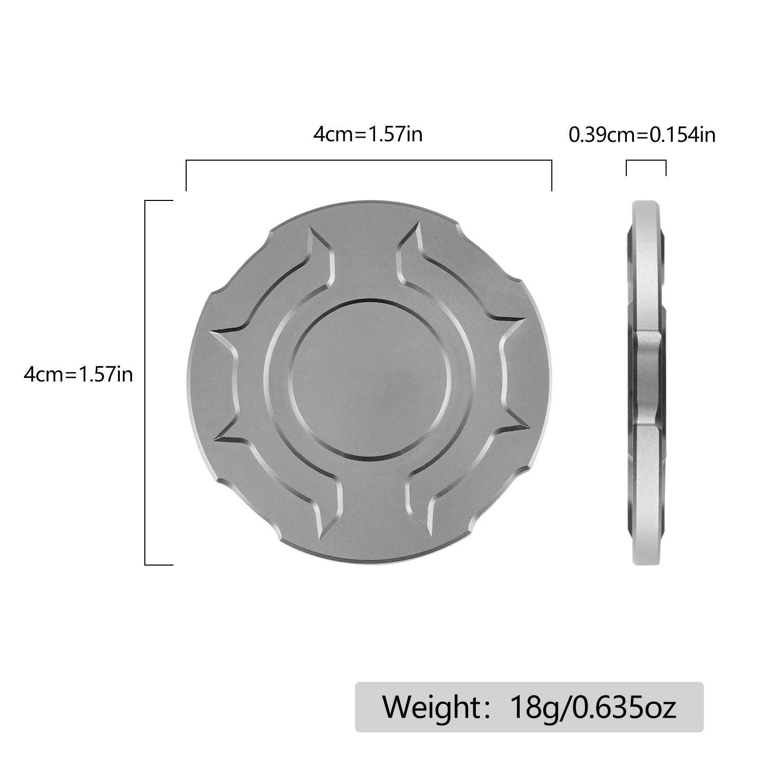 Fidget Slider in Lega di Titan - Edc Carry Coins recensione e prezzo